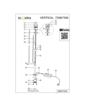 VERTICAL * PIE SALON LED NEGRO